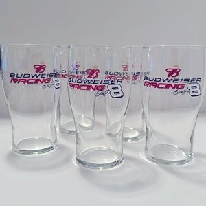 5 Piece Set- 16.9 oz. Budweiser Beer Mugs with Racing #8 Dale Jr.